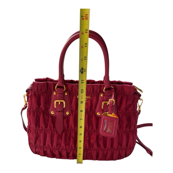 Prada Women's Authentic Tessuto Gaufre Tote Bag Ibisco Pink - Picture 7 of 15